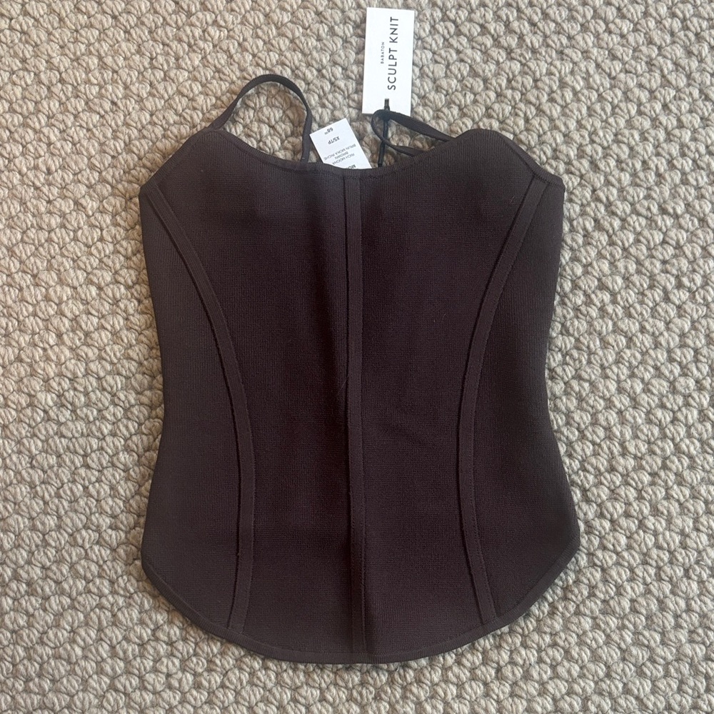 Babaton Brown Sculpted Corset Top